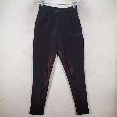 Vtg Moda Intl Womens Pants Size S Black Stretch High Equestrian Breeches Tapered • $22.95