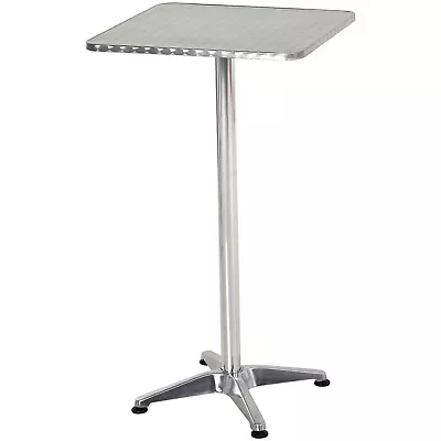 24  Adjustable Square Stainless Steel Top Aluminum Standing Bistro Bar Table • $75.33