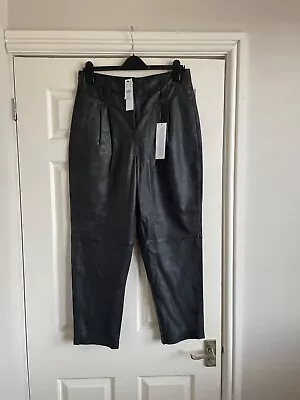 £75 • Buy BNWT Topshop Real Leather Peg Leg Trousers Size 12