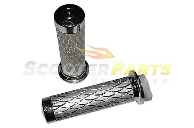 Twist Throttle Control Grip Mini Chopper Harley Bike Parts 33cc 43cc 49cc Silver • $18.95