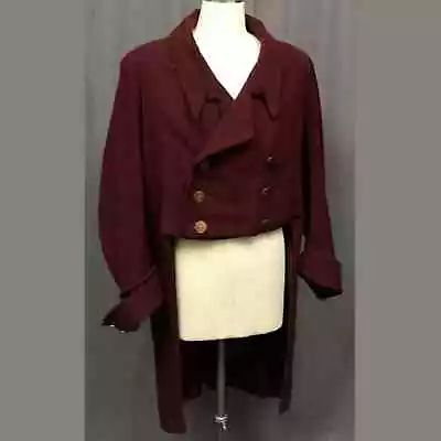New Men's Burgandy Coat Early 19th Century Wool Tailcoat • $223