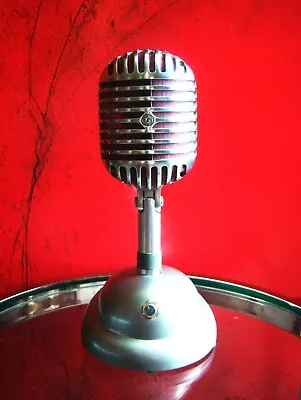 Vintage 1940's Shure Brothers 55 Fatboy Microphone Elvis Deco W S-36 Stand 55S • $495