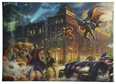 Thomas Kinkade Studios The Dark Knight Saves Gotham City 10 X 14 Wrapped Canvas • £85.90