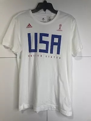 ADIDAS Fifa World Cup Russia 2018 Mens T-Shirt Jersey Team USA Size Medium • $29.99