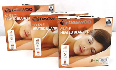 £32.99 • Buy Daewoo® Electric Blanket Heated Under Blanket 3 Heat Settings Single Double King