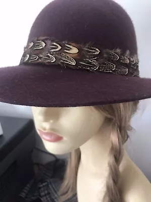 Ladies Marks & Spencer Hat With Feather Band • £17.50