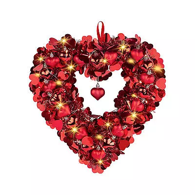 Heart Shaped Rose Wreath Hanging Flowers Garland For Home Wall Decor Car Decor • $22.99