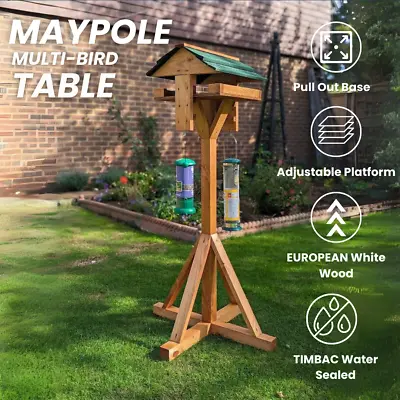 Maypole Heavy Duty Adjustable Multi Bird Table With Easy Clean Removable Base • £29.99