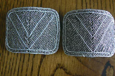 Pair Vintage Metal Beaded Shoe Buckles Made In France FREE US SHIP • $24.99