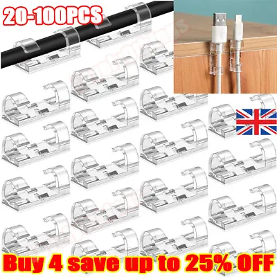 20-100x Wire Organizer Securing Cable Clamp Storage Clips Buckle Line Finishing • £3.99