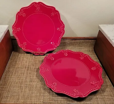 VERA BRADLEY MY HOME Red 2 13  Charger Plates J Willfred Portugal Sadek Import • $33.56