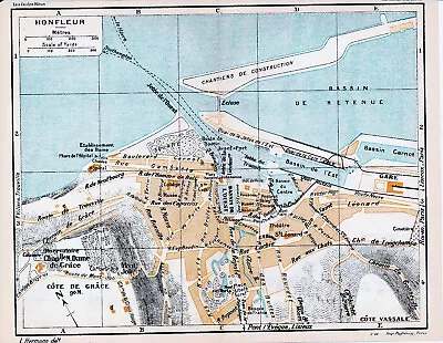 14 Honfleur 1926 Pt. Original City Plan + Angle Guide (3 P.) Mont-Joli Homme-Bois • $3.08