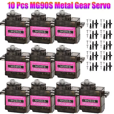 1/10/12 Pcs Metal Gear High Speed 9g Micro Servo Motor MG90S RC Helicopter Plane • $15.29
