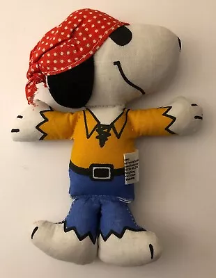 Vintage Peanuts Snoopy Pirate Rag Doll Made In Korea Soft Toy Good Determined • $15.97