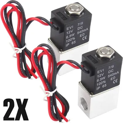 2PCS 1/4  Fast Response Electric Solenoid Valve Air Water DC 12V Normally Closed • $18.99