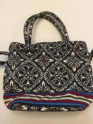 Vera Bradley Emma Small Drawstring Purse Bag Satchel Pattern Barcelona   • $12