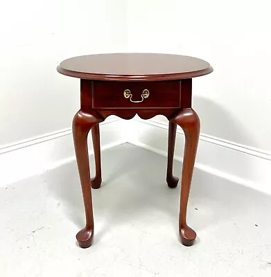 HENKEL HARRIS 5423 24 Solid Wild Black Cherry Queen Anne Oval End Side Table • $695