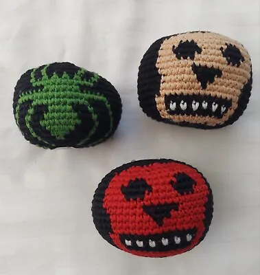 ORIGINAL HACKY SACK FOOTBAG MULTI LOT OF MIXED COLORS - SKULL And Spider • £14.60