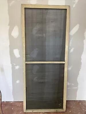 TALL Wood Vintage Screen Door Antique White Patina Paint 87.5” X 36.25” X 1”  • $99.99