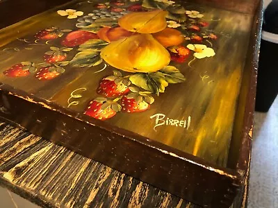 Vintage Wood Serving Tray Original Painting - Signed • $19.95