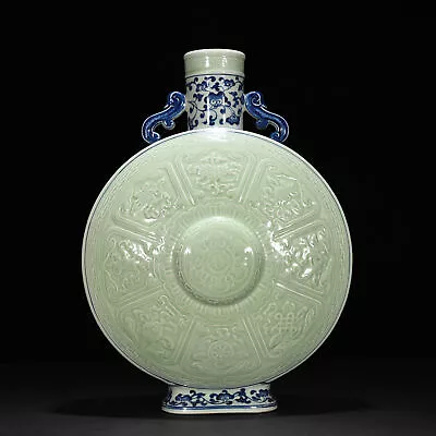 20  China Old Ming Dynasty Porcelain Xuande Mark Blue White Eight Treasures Vase • £1182.94