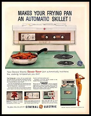 1960 General Electric Sensi-Temp Range Vintage PRINT AD Kitchen Stove Cooking • $8.99
