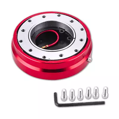 Universal Jdm 6-hole 1  Thin Steering Wheel Red Quick Release Short Hub Adapter • $21.88