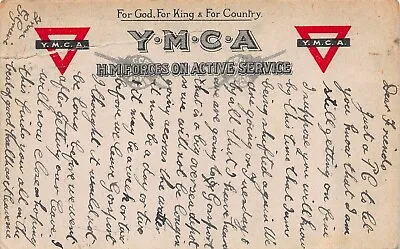 Ww1 Y.M.C.A King & Country Active Service Charlton Park Post March 1915 Postcard • £16.60