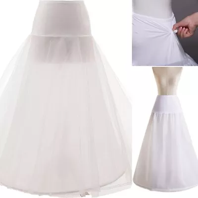 A Line 1 Hoop Wedding Petticoat Slip Dress Underskirt Crinoline White • $14.99