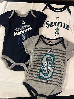 Seattle Mariners 3pc Creeper Set Infant Baby Bodysuit • $25