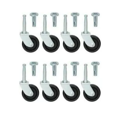 £6.95 • Buy 8x Swivel Castors Wheels Trolley Furniture Castors Nylon 40mm With Sockets