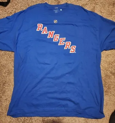 Men's New York Rangers #10 Gaborik Hockey NHL Blue Reebok T-Shirt - 2XL • $13