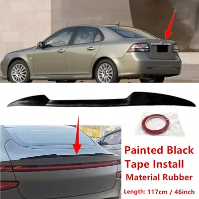 46in Universal Fit For Saab 9-3 2008-2011 Rear Trunk Lid Spoiler Lip Wing Black • $34.98