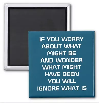 Square Magnet Daily Quotes Reminder Cost Of Worry Size 2 Inch Print Collectable • £19.28