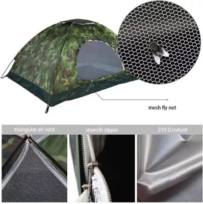 Pop Up Hiking Tent 1-2 Man Person Family Camping Outdoor Festival Shelter • £26.39