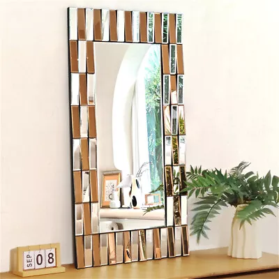 Contemporary 3D Rectangular Decorative Wall Mirror W/ Beveled Glass Edge Bedroom • $129.95