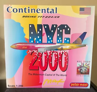 1:200 JC Wings XX2108 Peter Max Continental 777 NYC 2000 Millenium Jet • $349.99