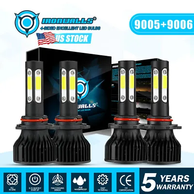 Combo 9005+9006 6000K 720000LM 4-Side LED Headlight Kits High&Low Lamp Bulb • $38.99
