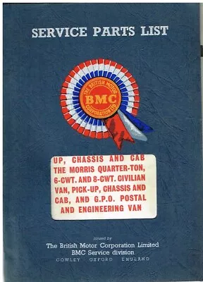 AUSTIN MORRIS MINOR S2 S3 6/8cwt VAN PICK-UP 1953-68 FACTORY PARTS CATALOGUE VGC • $118.12