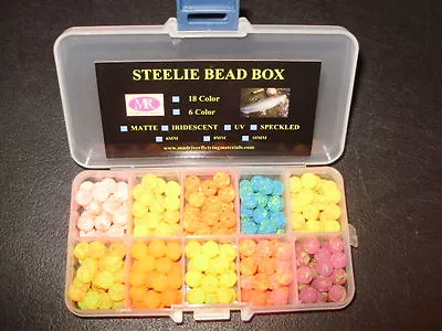 8mm 10 Color Speckled UV STEELIE Bead Assortment Box FREE BEADS INCLUDED!! • $12.99