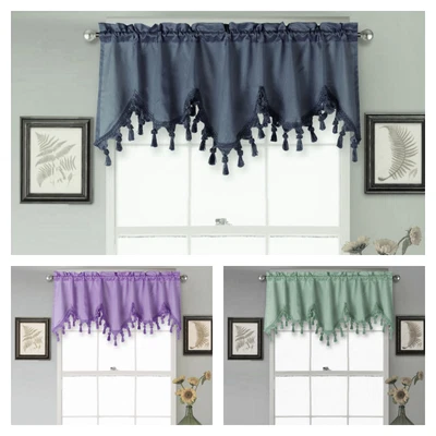 $7.65 • Buy 1pc Wave Waterfall Valance Swag Window Curtain W/tassel Trim Cascading Faux Silk