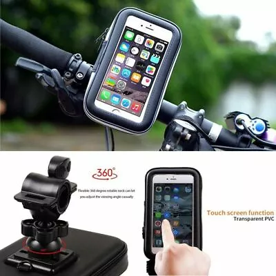 360° 5.5  Waterproof Bicycle Motor Bike Phone Case Mount Holder All Mobile Phone • £4.39