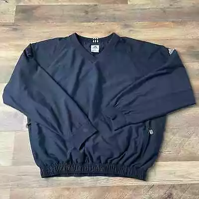 Vintage 90s Y2K Adidas Windbreaker Jacket Men's Size M Blue V Neck Pullover 902 • $29.99