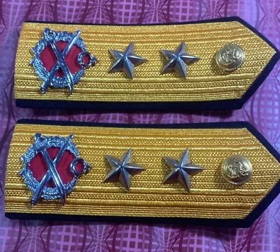 Turkish Army Navy Naval .. TWO STARS .. MAJOR ADMIRAL EPAULETTE Rank • $149.99