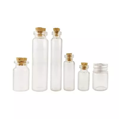 £4.75 • Buy Mini Glass Bottles With Cork Lid Vial Favours Test Tube