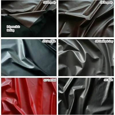 Semi-gloss Faux Leather Like Vinyl Lamb Latex Pleather Soft Stretch Fabric 54 W • $14.52