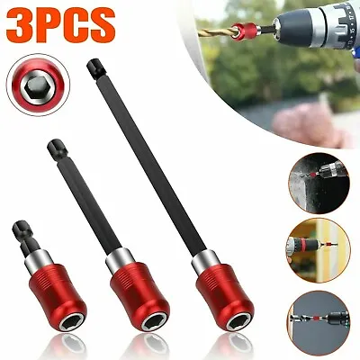 3pc Screwdriver EXTENSION Drill Bit Holder Quick Release 1/4 Hex Shank Magnetic • $6.95