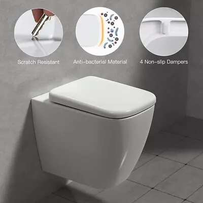 Universal Square Toilet Seat Fits RAK Series 600 Soft Closing • £29.95