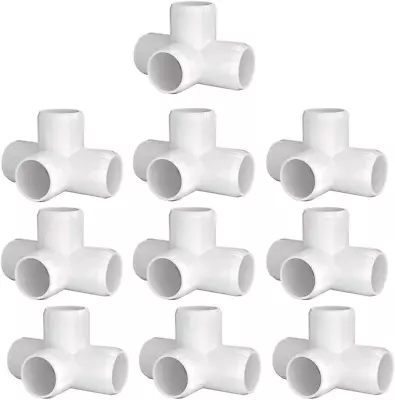 1/2  PVC Fittings 4 Way (10-Pack) PVC Elbow 1/2 Inch Uv-Resistant PVC Pipe Fit • $18.74