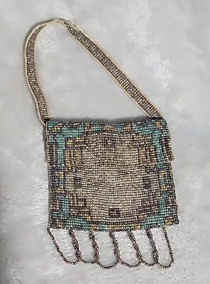 Vintage Hand Beaded Purse 3 X3  Made In France • $19.95